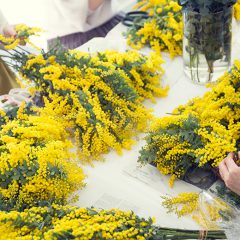 フラワー教室開業 ビジネスの仕組み作りとweb集客で売れるスクールへ 東京 世田谷 KOLME（コルメ）パリスタイルフラワー　ミモザリースレッスン